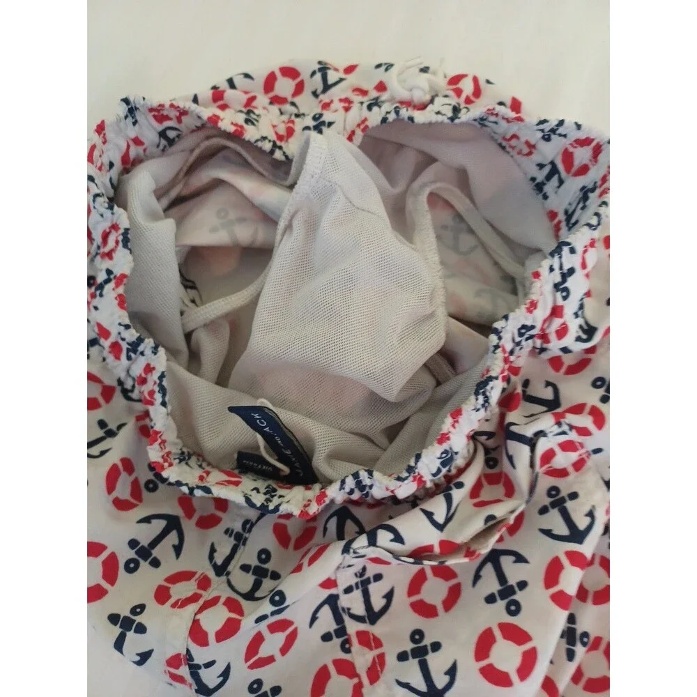 Janie and Jack boys sz 6 swim shorts trunks with briefs nautical July 4th beach